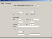 Transcription details page (Windows XP)